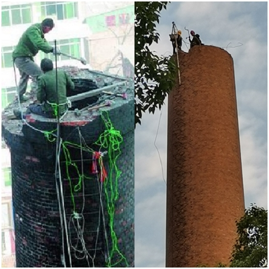 梧州烟囱拆除公司人工拆除的优点- 安全、高效、环保！